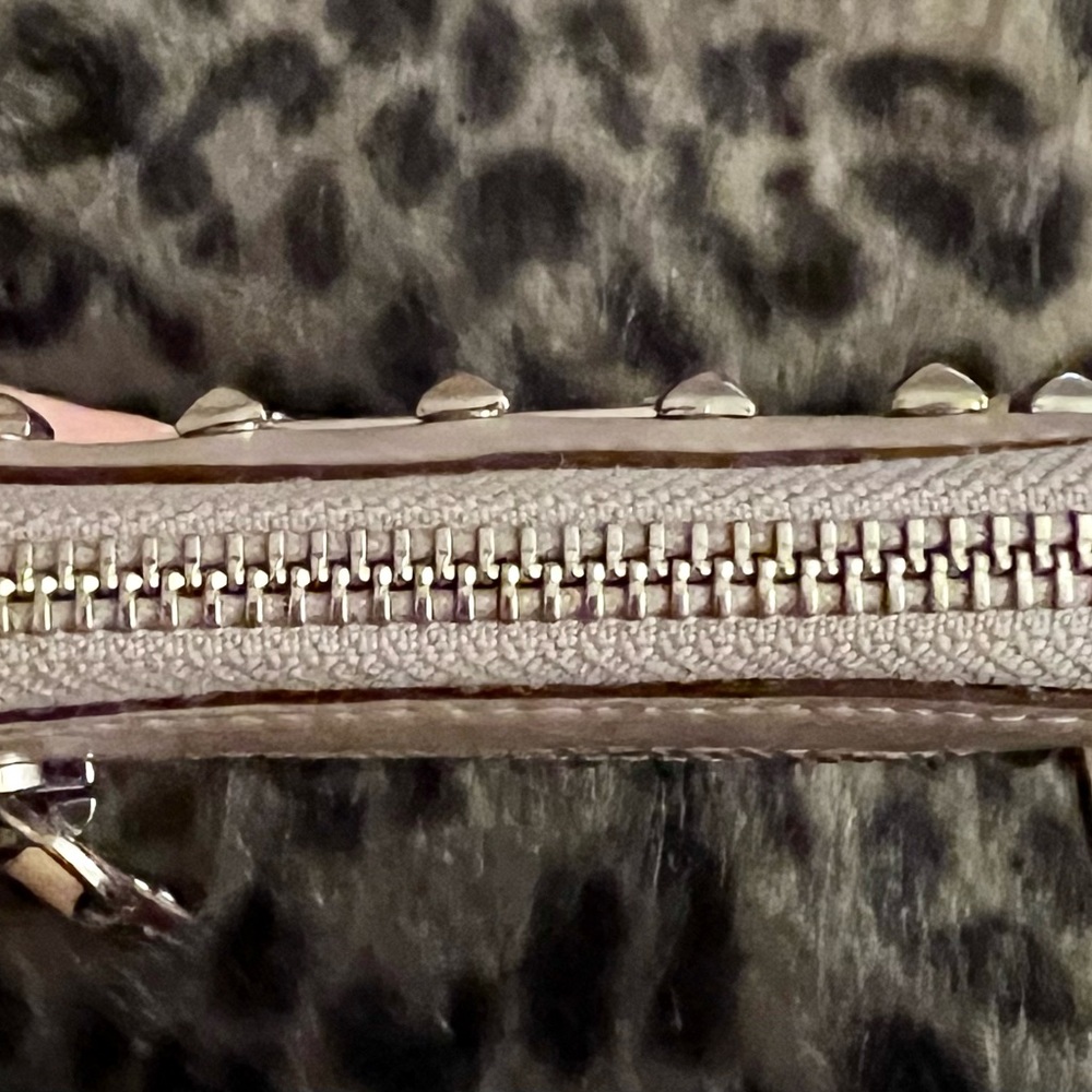 Rebecca Minkoff Leather Pyramid Studded Wallet in light pink/lilac color.. - Picture 10 of 10